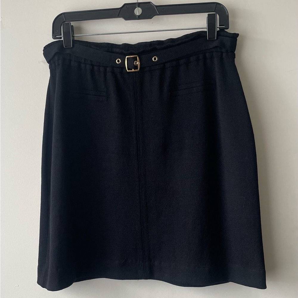 St. John Black Midi Skirt with Gold Buckle - Picture 5 of 5